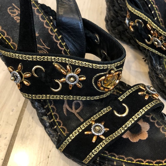 Beverly Feldman boho beaded wedges - Picture 7 of 7